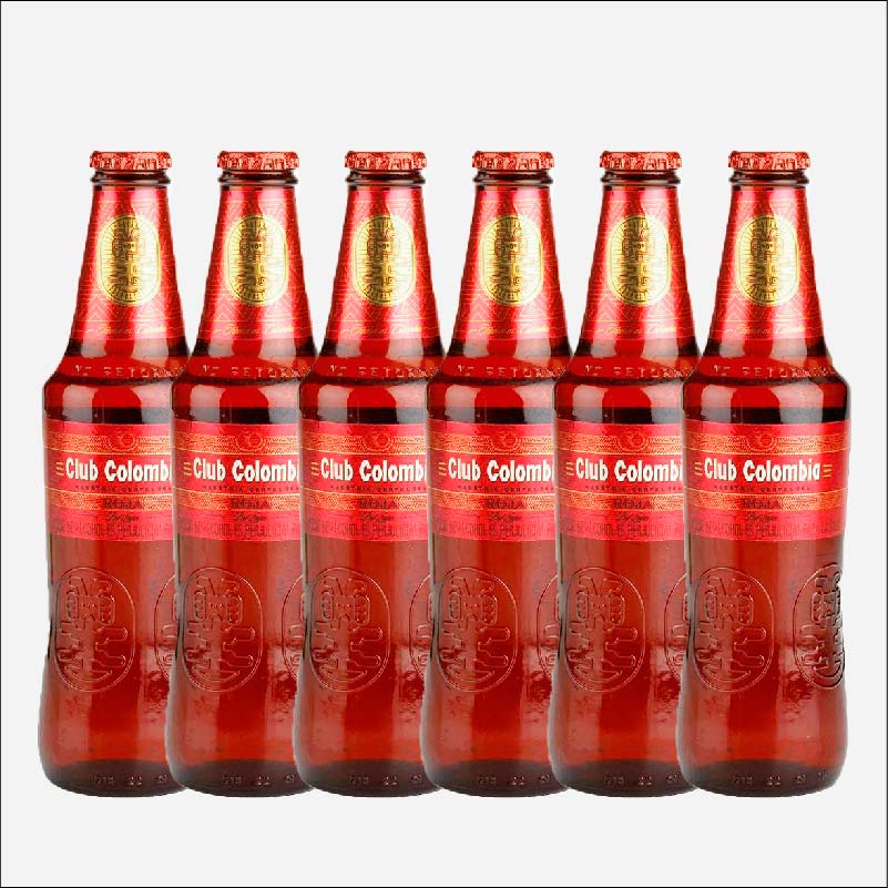 Cerveza Club Colombia Roja botella retornable 330 ml x6 uds piragua full compra
